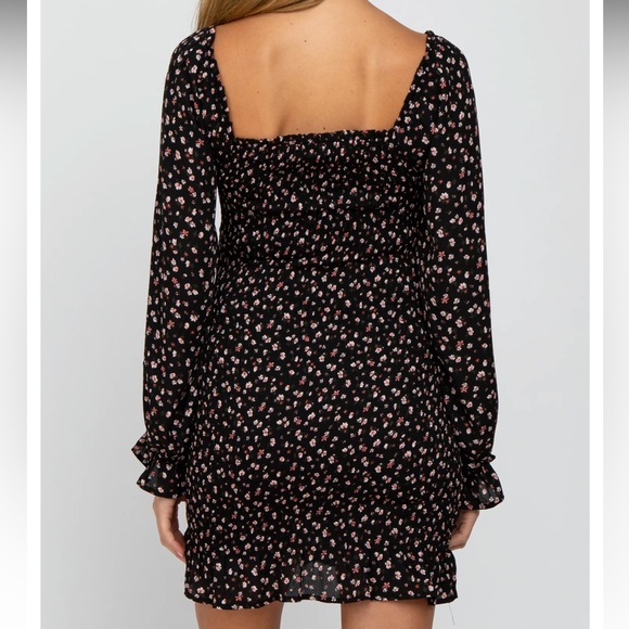 Pink Blush Maternity Long Sleeve Floral Smocked Dress - Picture 5 of 7